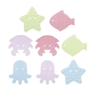 Мини-коврики антискользящие Roxy-Kids для ванны SEA ANIMALS, SOFT COLORS
