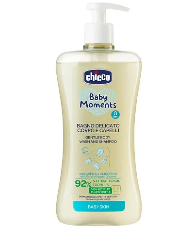 Пена нежная для тела и волос Chicco Baby Moments 500 мл