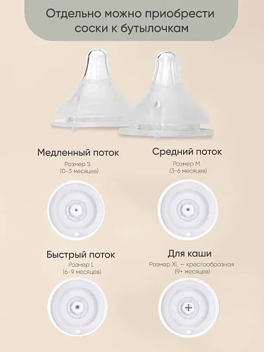 Соска силиконовая Paomma для бутылочки, 2 шт