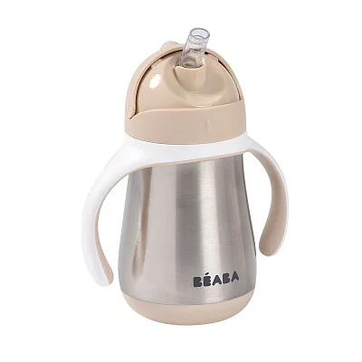 Поильник термос Beaba 250 мл.ST STEEL STRAW CUP