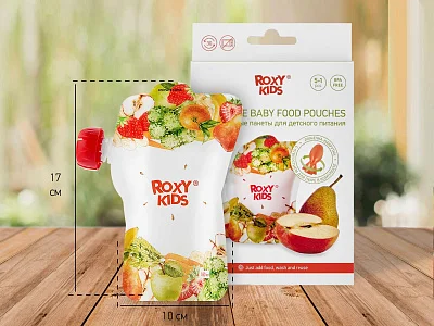 Пакеты Roxy Kids для хранения фруктового пюре 5 шт., с ложечкой