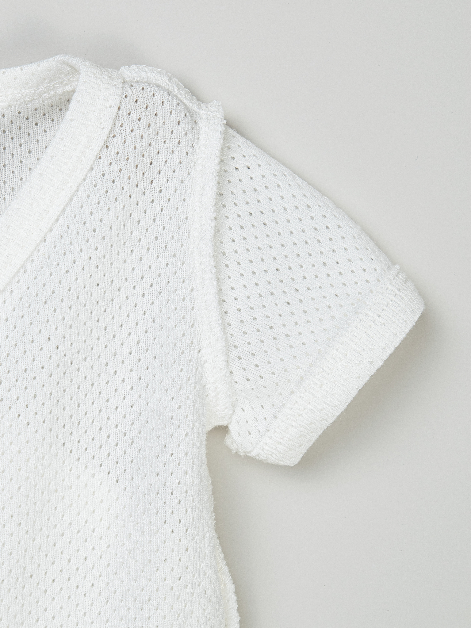 Боди-кимоно с коротким рукавом BUNGLY "Молоко" из ажурного хлопка 0+ 4