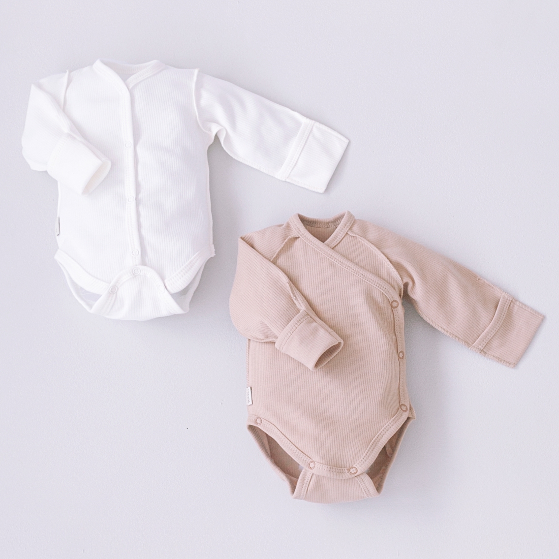 Боди с длинным рукавом Швейная Династия "Капучино", 2шт/уп 1