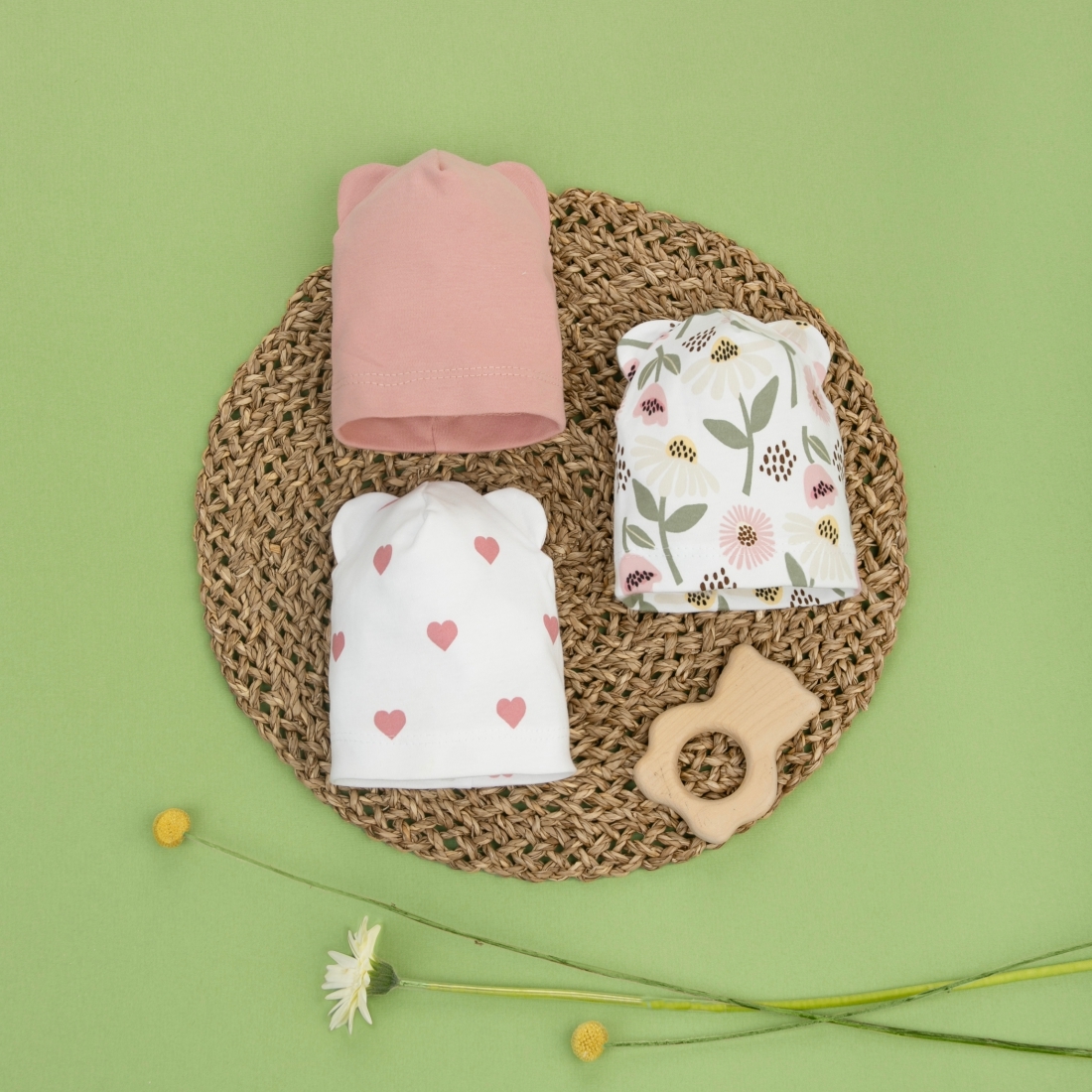 Шапочка легкая с отворотом и ушками Швейная Династия, 3 шт/уп 1