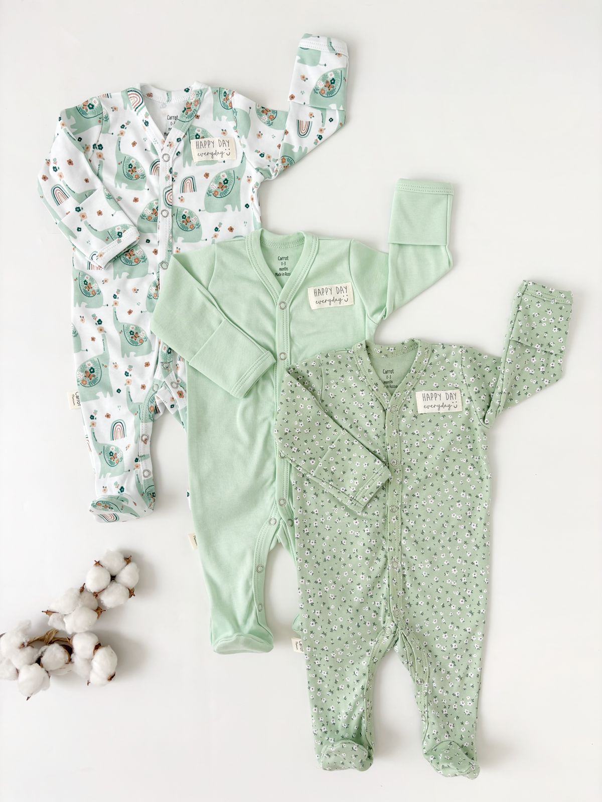 Комплект из трех слипов I love Carrot "Every day" Слоники 1