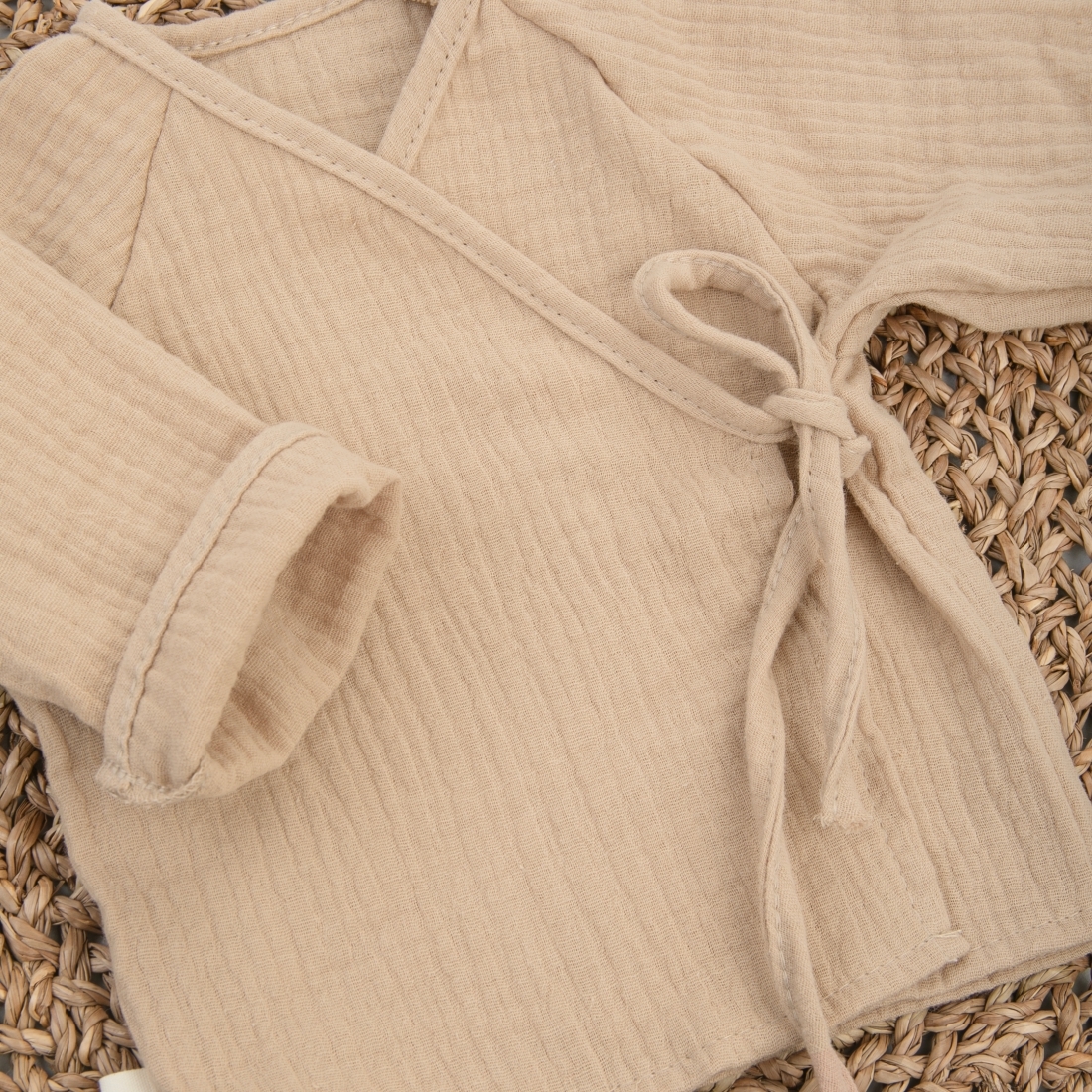 Пижама летняя для новорожденного Швейная Династия "Муслин",песочный,лето 4