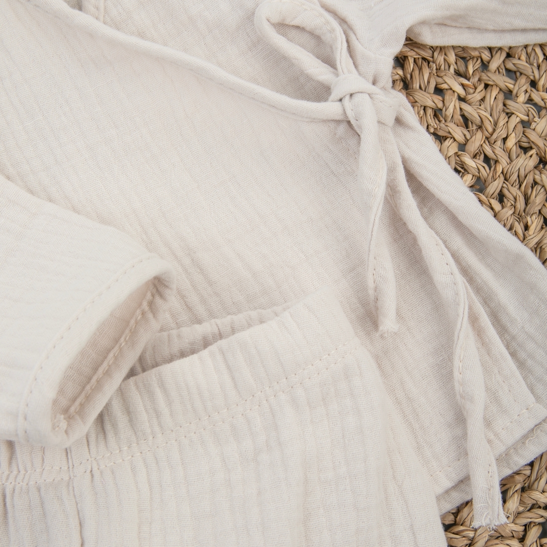 Пижама летняя для новорожденного Швейная Династия "Муслин",светло-бежевый,лето 4