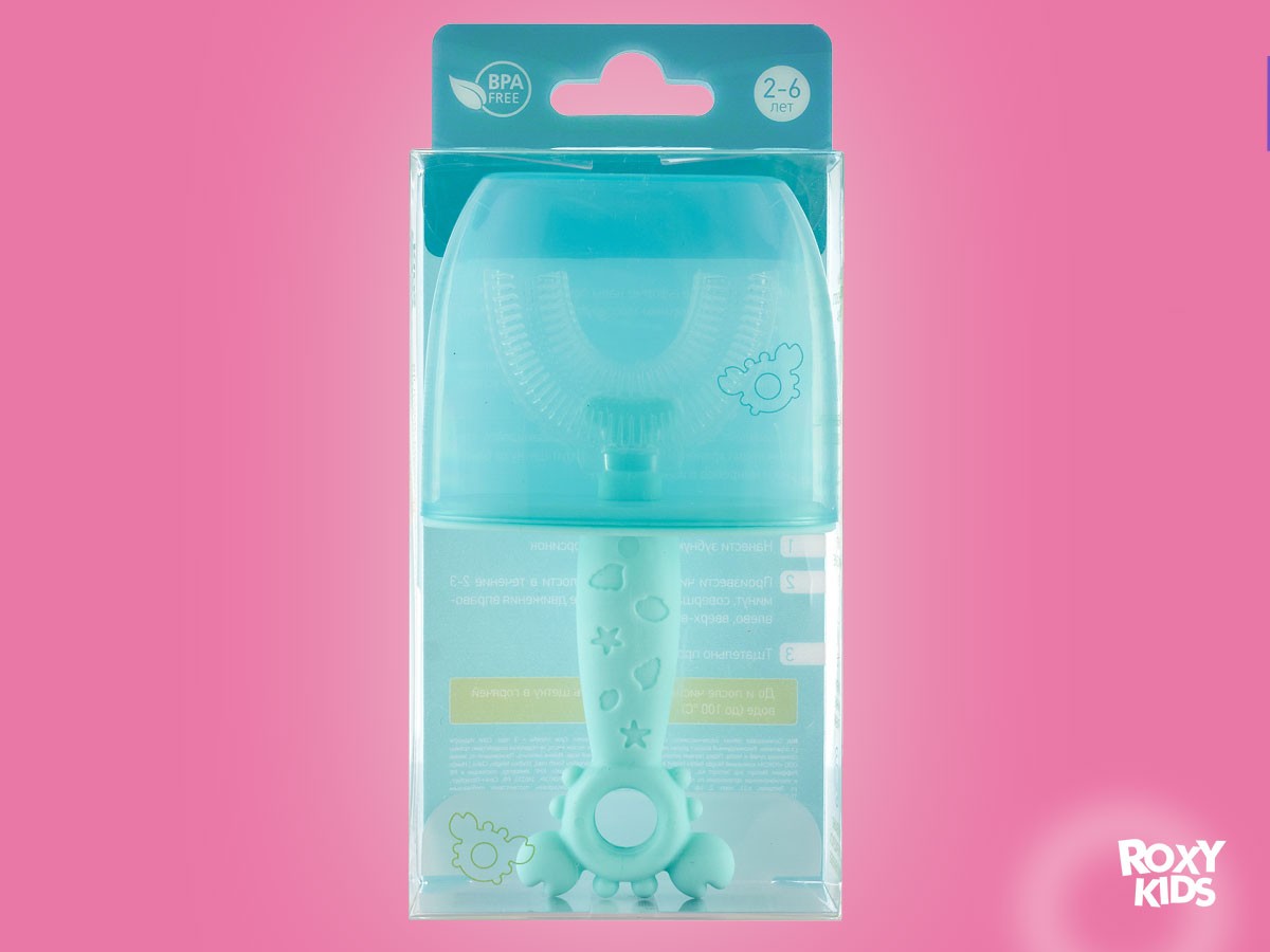 Зубная щетка-массажер для детей Roxy Kids Крабик с футляром 9