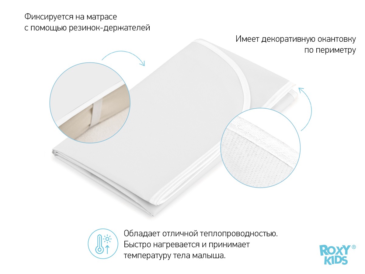 oilcloth_white_27fd917786 Клеёнка-наматрасник Roxy Kids с резинками-держателями 70х100 см 4