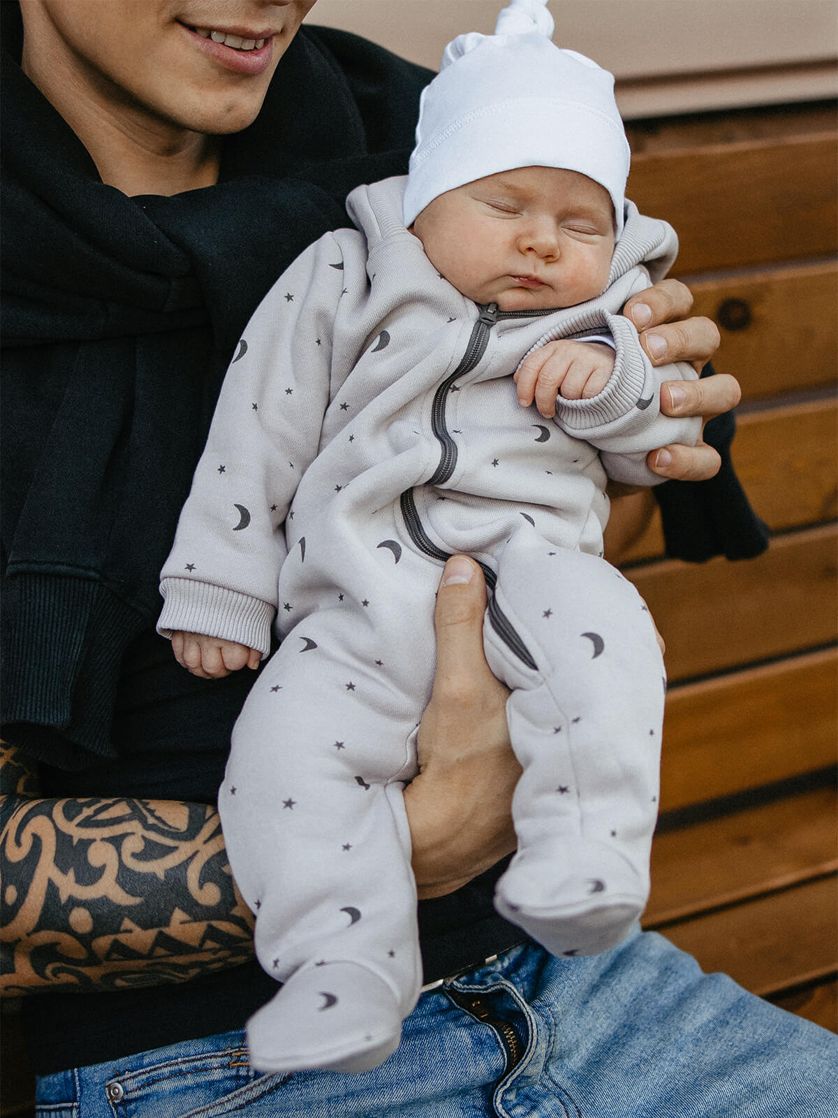 Утеплённый комбинезон с капюшоном Mjolk White Sand Moons с закрытой ножкой 8