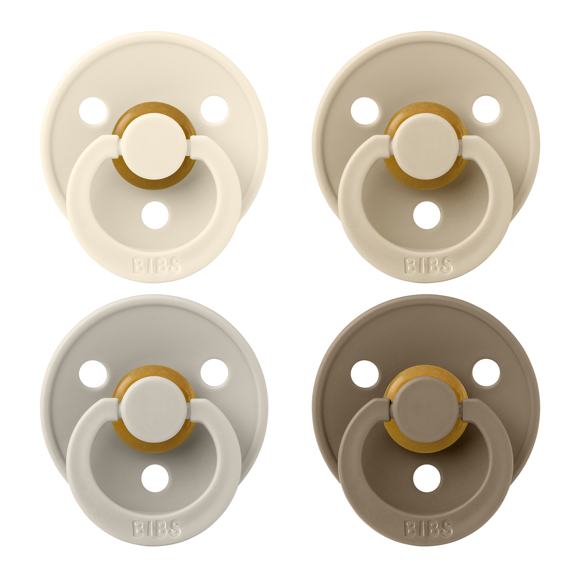 Набор пустышек латексных BIBS Colour, 4 шт