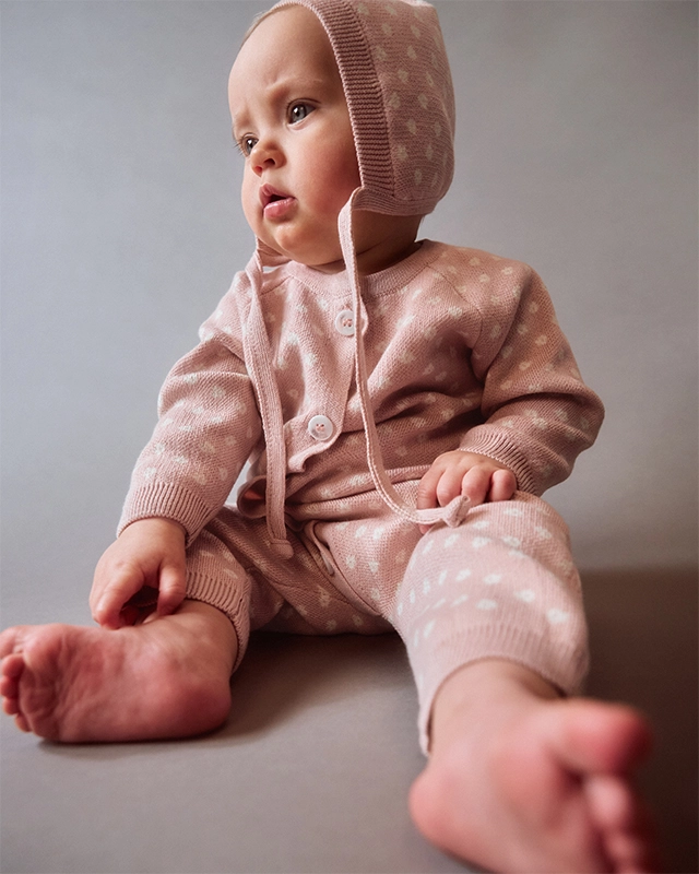 Чепчик детский Loomknits Пудровый 4