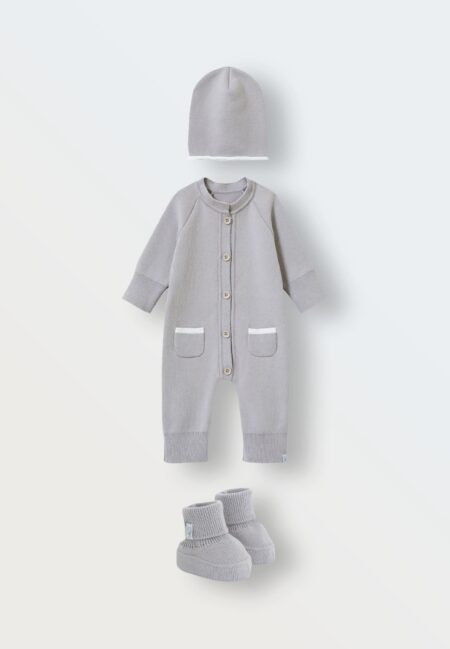 Комплект вязаный Toucankids 3 предмета (комбинезон-шапка-пинетки)