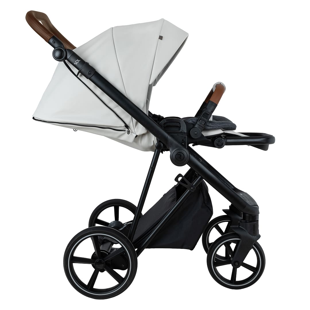 Коляска 2 в 1 ROAN SOL VINTAGE Luxury leather на черной раме 8 roan sol vintage