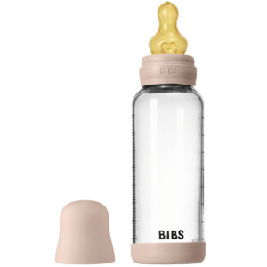Бутылочка для кормления BIBS с латексной соской стеклянная, средний поток 240 мл