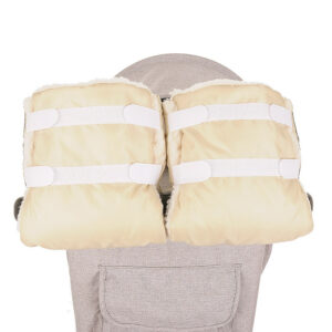 BAMBOLA Муфты-варежки на липучках шерстяной мех+плащевка (Лайт) Бежевые 5