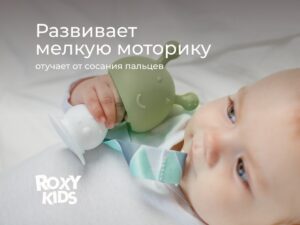 Прорезыватель Roxy Kids силиконовый Грибочек в футляре 12 Прорезыватель Roxy Kids силиконовый Грибочек в футляре
