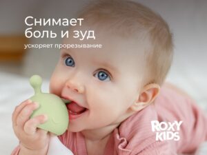 Прорезыватель Roxy Kids силиконовый Грибочек в футляре 14 Прорезыватель Roxy Kids силиконовый Грибочек в футляре